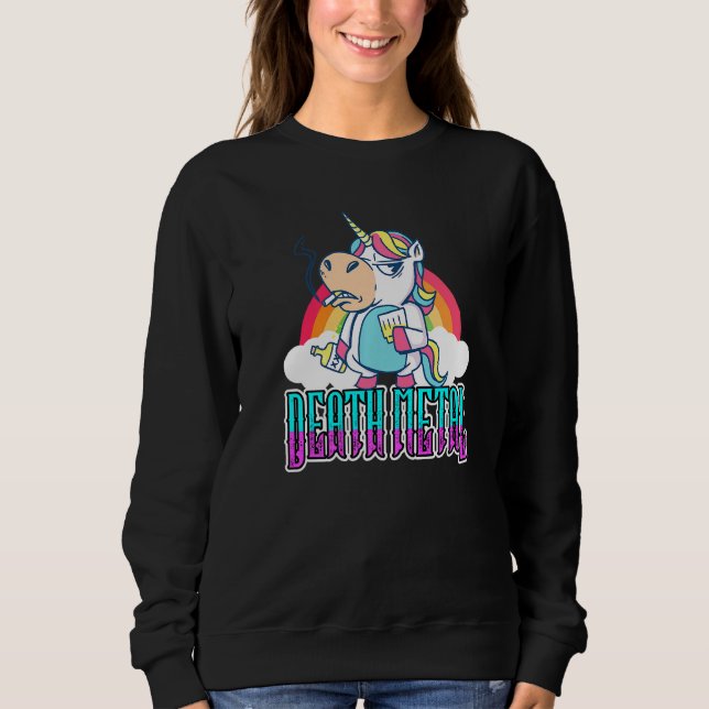 Funny Heavy Metal Unicorn Sweatshirt (Front)