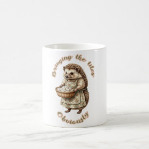 Funny Hedgehog Bringing the Tiles Mahjong Coffee Mug