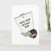 Funny Hedgehog Cartoon Protestor With Placard