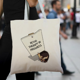 Funny Hedgehog Cartoon Protestor With Placard Tote Bag