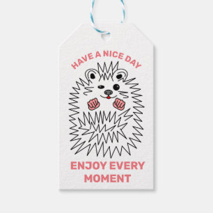 Funny Hedgehog. Have A Nice Day Customizable Gift Tags