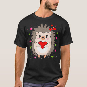 Funny Hedgehog Mom Lover Heart Valentines Day  Gif T-Shirt