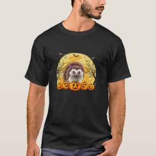 Funny Hedgehog Pumpkins Halloween Costume Men Wome T-Shirt