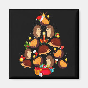 Funny Hedgehogs Christmas Tree Light Pajama Hedgeh Magnet