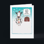 Funny Heifer Self Cow Christmas Holiday Card<br><div class="desc">Here's a cute and funny cartoon Christmas card featuring a cow wishing warm thoughts for the holiday season ...  and a happy moo year!

Thank you for choosing this original design by © Chuck Ingwersen. I’m an independent artist,  and I post cartoons almost every day on Instagram: https://www.instagram.com/captainscratchy</div>
