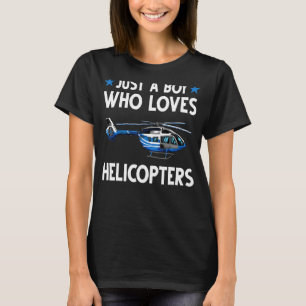 Funny Helicopter Gift Boys Toddler Kids Men Pilot T-Shirt
