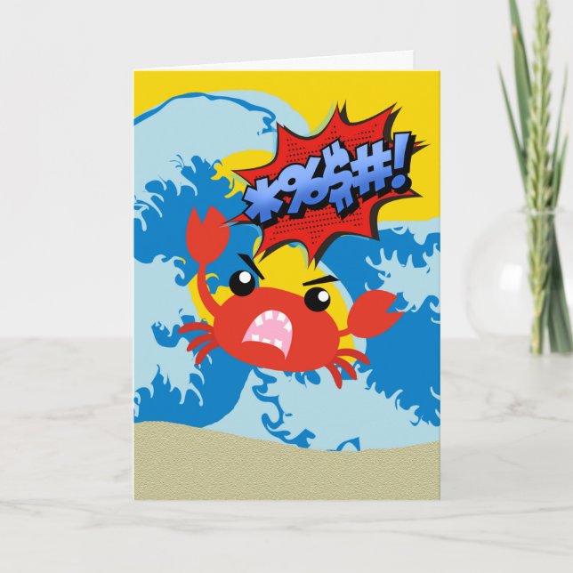 Funny Hello From a Crabby Crab on Meds Card (Front)