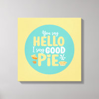 Funny Hello Good Pie Pastel Kitchen Typography Art