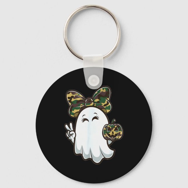 Funny Hello Hunting Season Halloween Camouflage Ca Keychain (Front)