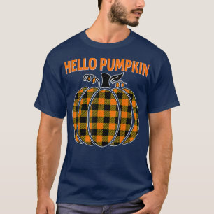 Funny Hello Pumpkin Season Autumn Halloween Thankf T-Shirt