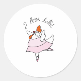 funny hen classic round sticker