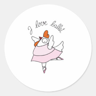 funny hen classic round sticker