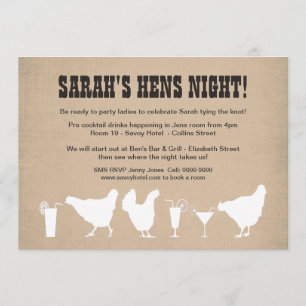 Funny Hens Night Bachelorette Invitation