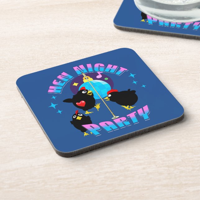 Funny Hens Night Chicken Party Humour Coaster (Left Side)