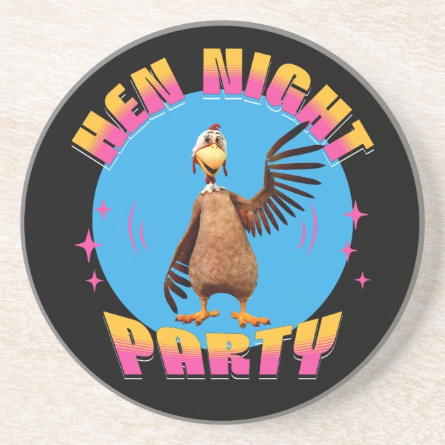 Funny Hens Night Chicken Party Humour Coaster (Front)