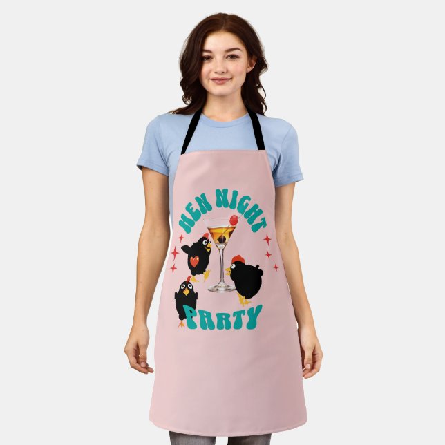 Funny Hens Night Party Funny Chicken  Apron (Worn)