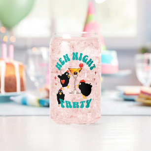 Funny Hens Night Party Funny Chicken Can Glass