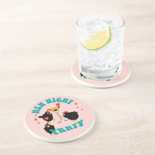 Funny Hens Night Party Funny Chicken  Coaster