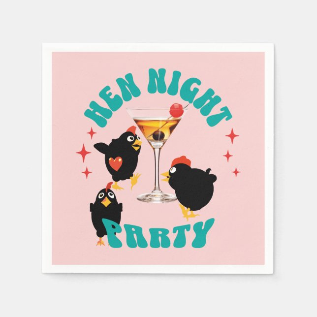 Funny Hens Night Party Funny Chicken  Napkin (Front)