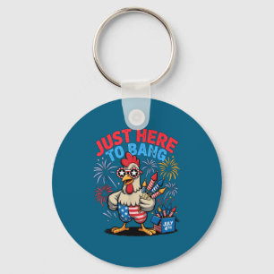 Funny here to bang chicken fcawf bird staff flag keychain