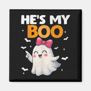 Funny Hes My Boo Couple Ghost Halloween Costumes W Magnet