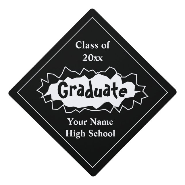 Funny High School Class Graduation Cap Topper (Front)