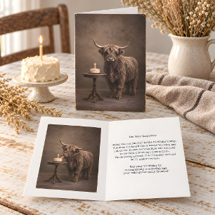 Funny Highland Cow Birthday Card