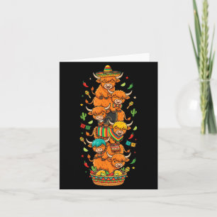 Funny Highland Cow Cinco De Mayo Kids Mens Womens Card