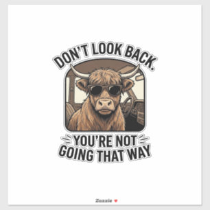 Funny Highland Cow Don’t Look Back Retro