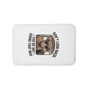 Funny Highland Cow Don’t Look Back Retro Bath Mat