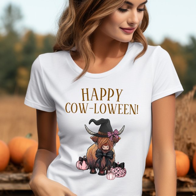 Funny Highland Cow Halloween Shirt (Happy Cow-loween Funny Highland Cow Halloween Shirt)
