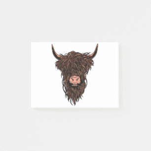 Funny Highland Cow Head Post-it Notes