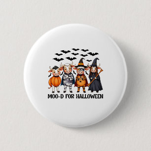 Funny Highland Cow Moo-d for Halloween 2 Inch Round Button