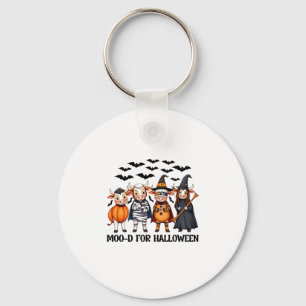 Funny Highland Cow Moo-d for Halloween Keychain