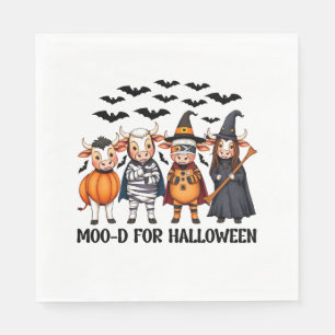 Funny Highland Cow Moo-d for Halloween Napkin