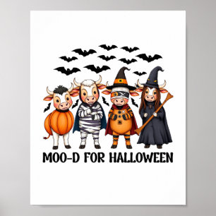 Funny Highland Cow Moo-d for Halloween Poster