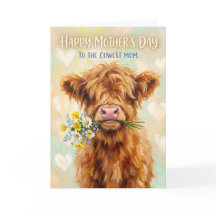 Funny Highland Cow Mother's Day Pun Cowest Mom