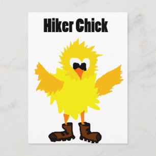 Funny Hiker Chick Cartoon Postcard