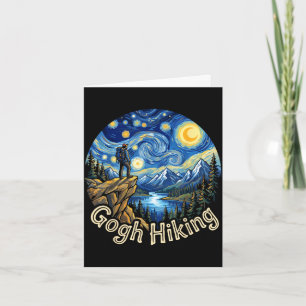 Funny hiker gogh hiking starry night art van gogh card
