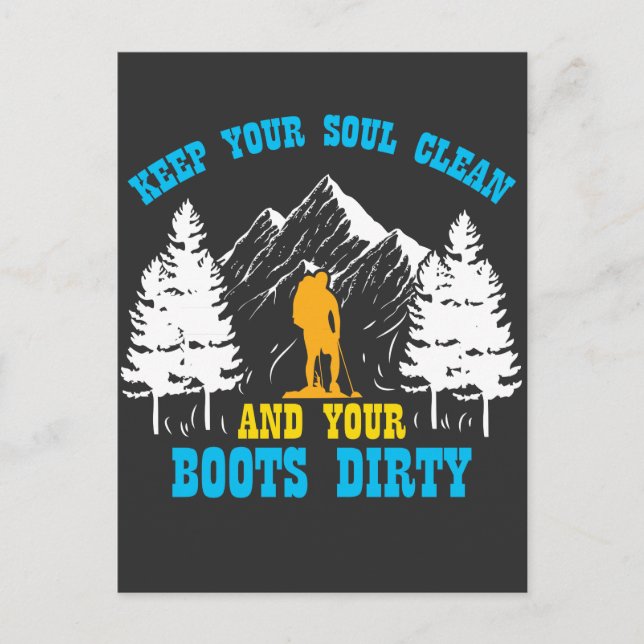 Funny Hiking and Camping Shirts for Men and Women Postcard (Front)