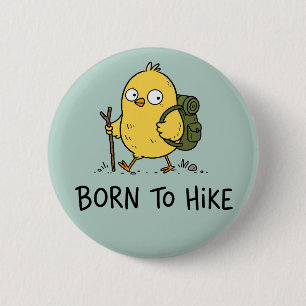 Funny Hiking Bird Cartoon 2 Inch Round Button