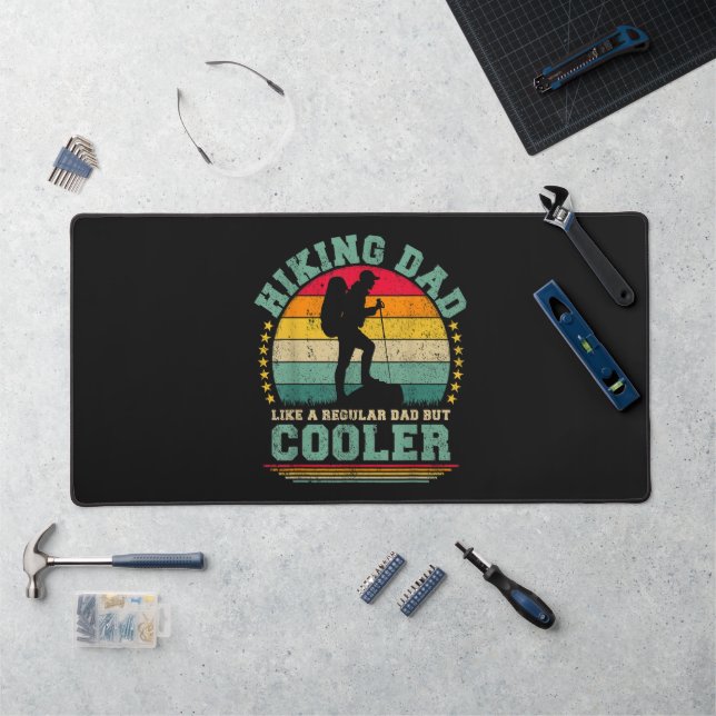 Funny Hiking Dad Like A Regular Dad Hiking Desk Mat (Workstation)