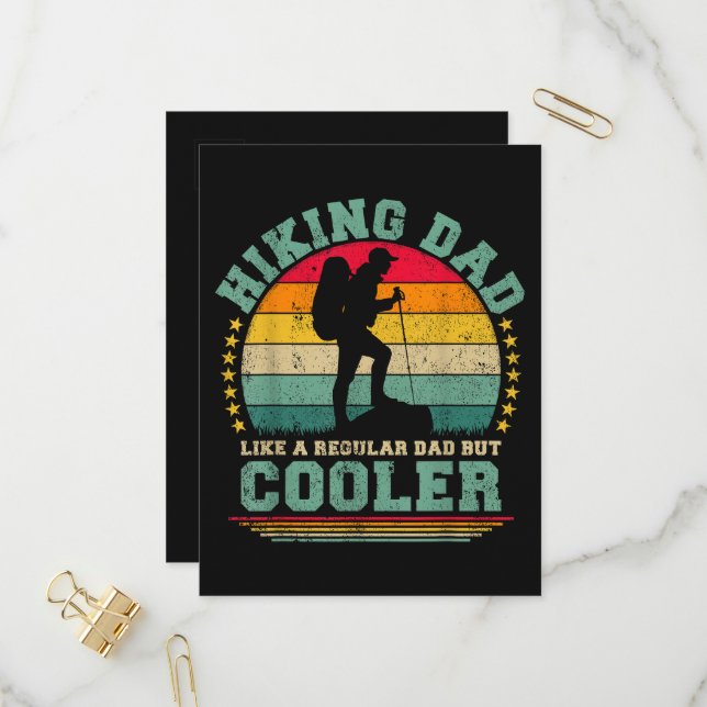 Funny Hiking Dad Like A Regular Dad Hiking Invitation Postcard (Front/Back In Situ)