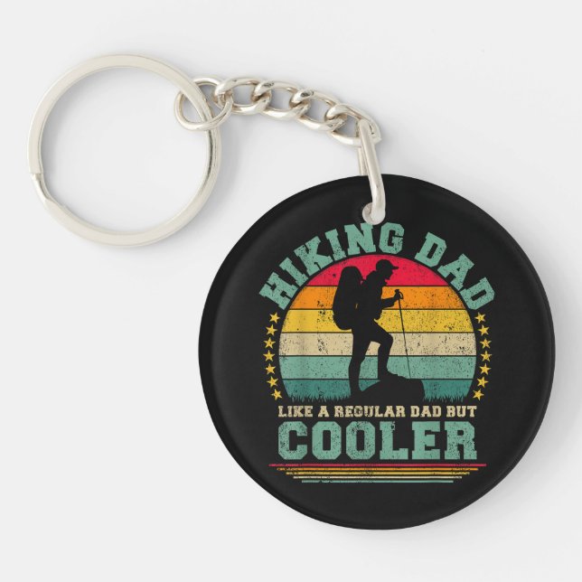 Funny Hiking Dad Like A Regular Dad Hiking Keychain (Front)