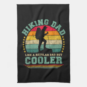 Funny Hiking Dad Like A Regular Dad Hiking Kitchen Towel