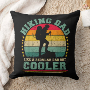 Funny Hiking Dad Like A Regular Dad Hiking Throw Pillow