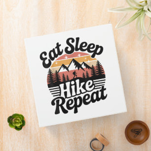 Funny Hiking Eat Sleep Hike Repeat Binder