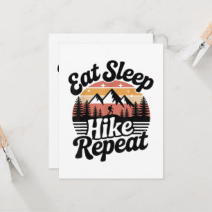 Funny Hiking Eat Sleep Hike Repeat Invitation
