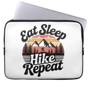 Funny Hiking Eat Sleep Hike Repeat Laptop Sleeve