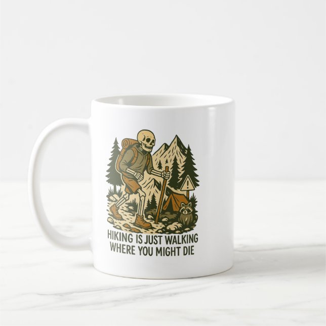 Funny Hiking, Outdoorsy Father's Day Gift, Dark Hu Coffee Mug (Left)